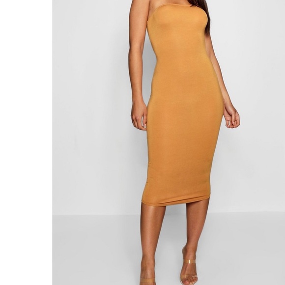 Dresses & Skirts - 🔥Mustard Yellow Bodycon Bandeau Dress